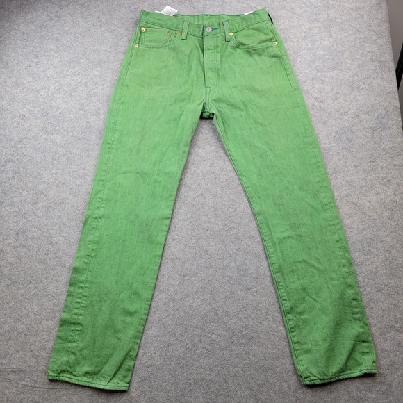 Levi's Other - Levis 501 Jeans Mens 34x34 Green Regular Straight Button Fly Denim Pants Casual